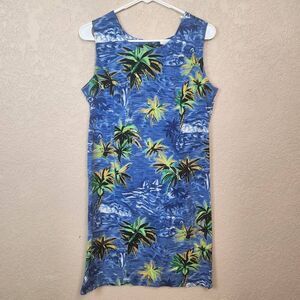 Peter Popovitch Vintage Tropical Print Dress with Sequins Small (5085)
